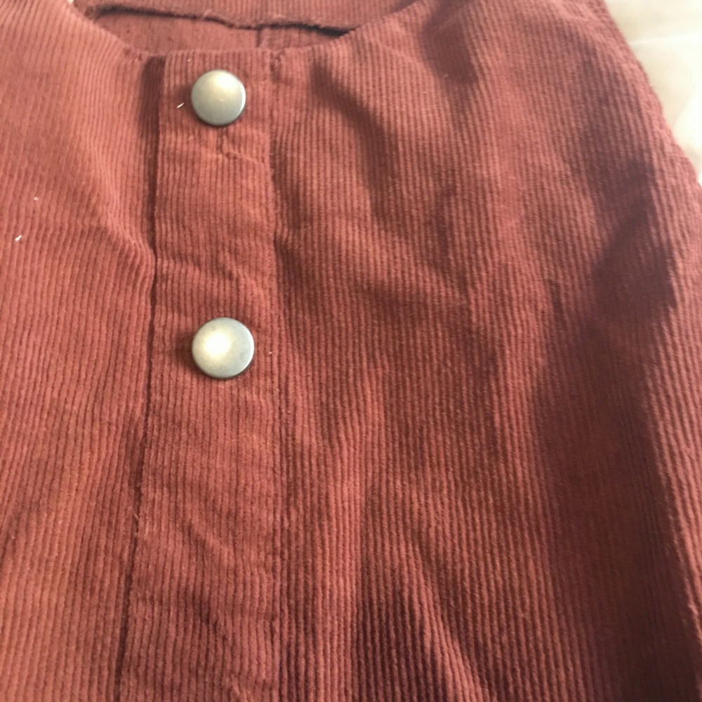 Rust/burgundy corduroy pinafore dress size 14 - Picture 2 of 4